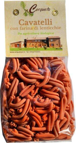 Cavatelli con farina di lenticchie biologiche