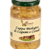 Organic legume and cereal soup in a jar