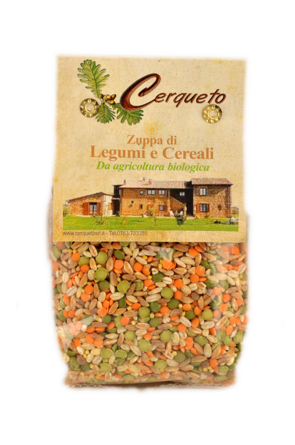 Zuppa di legumi e cereali biologica